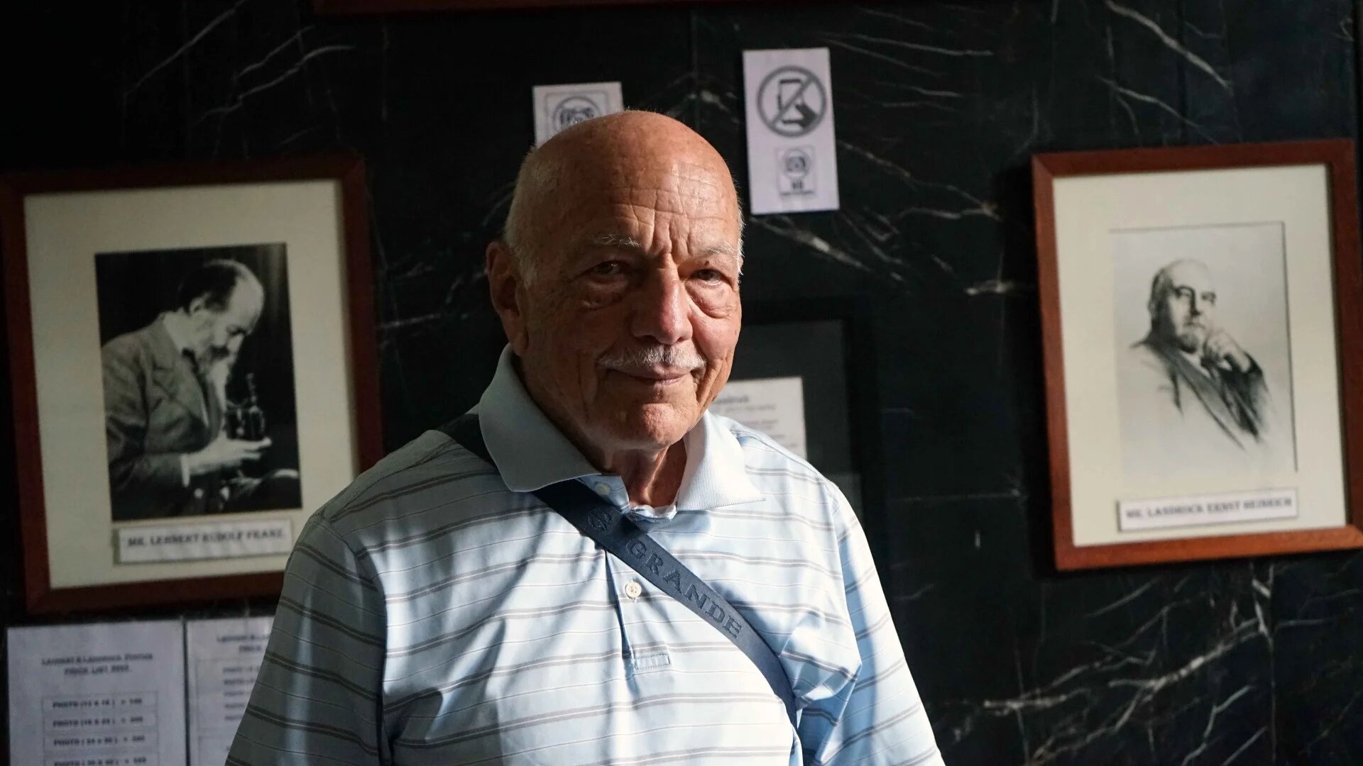 Edouard Lambelet is photographed in the Cairo studio today (MEE)