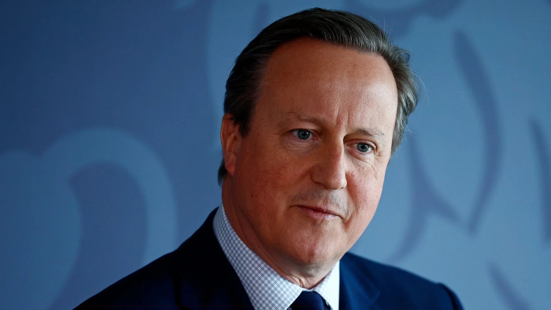 Then Britain's Foreign Secretary David Cameron delivers a speech at the National Cyber Security Centre in London on 9 May 2024 (Benjamin Cremel/Pool/AFP)