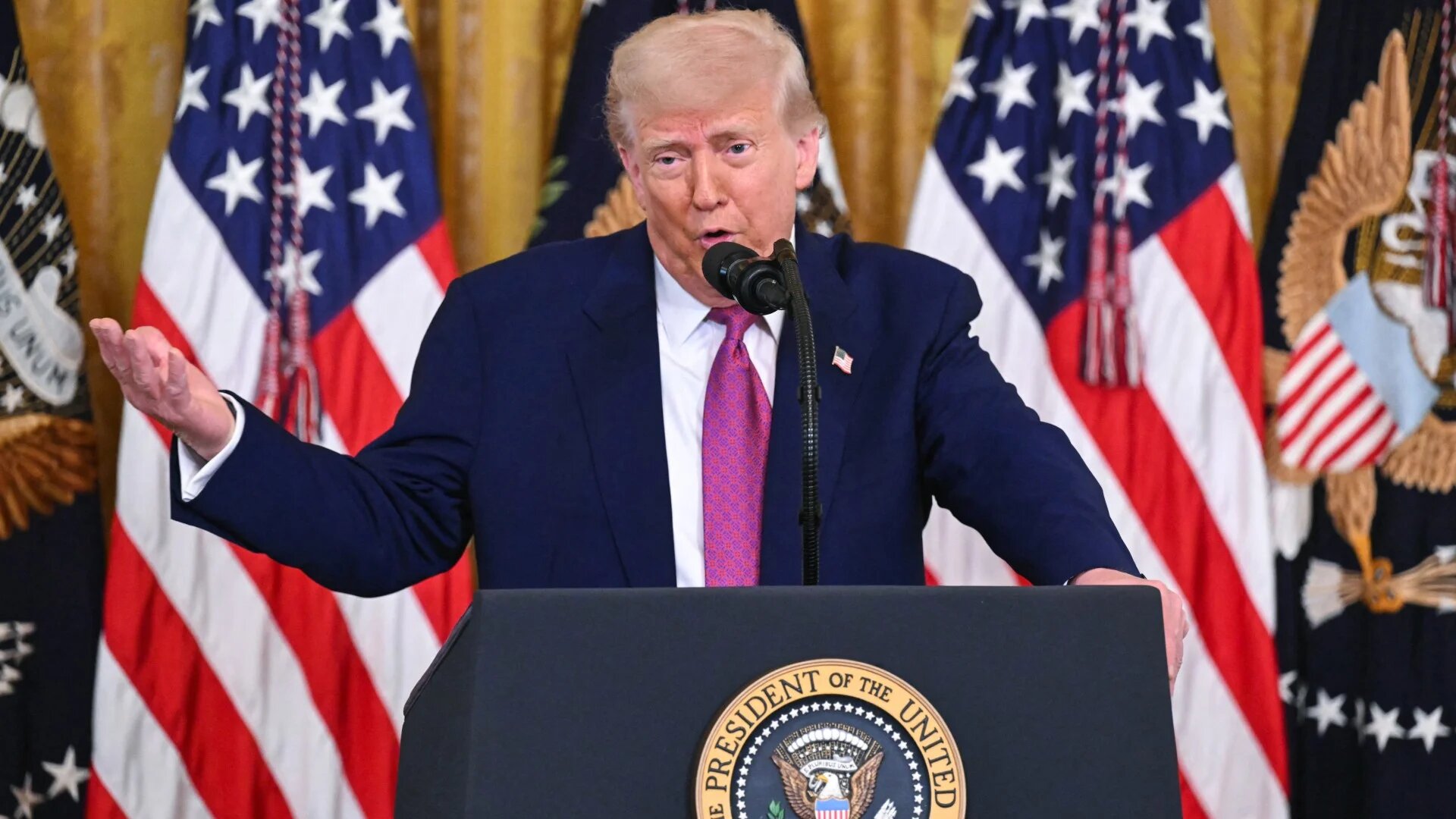 US President Donald Trump in the East Room of the White House in Washington, DC on 12 June 2025 (AFP/Saul Loeb)