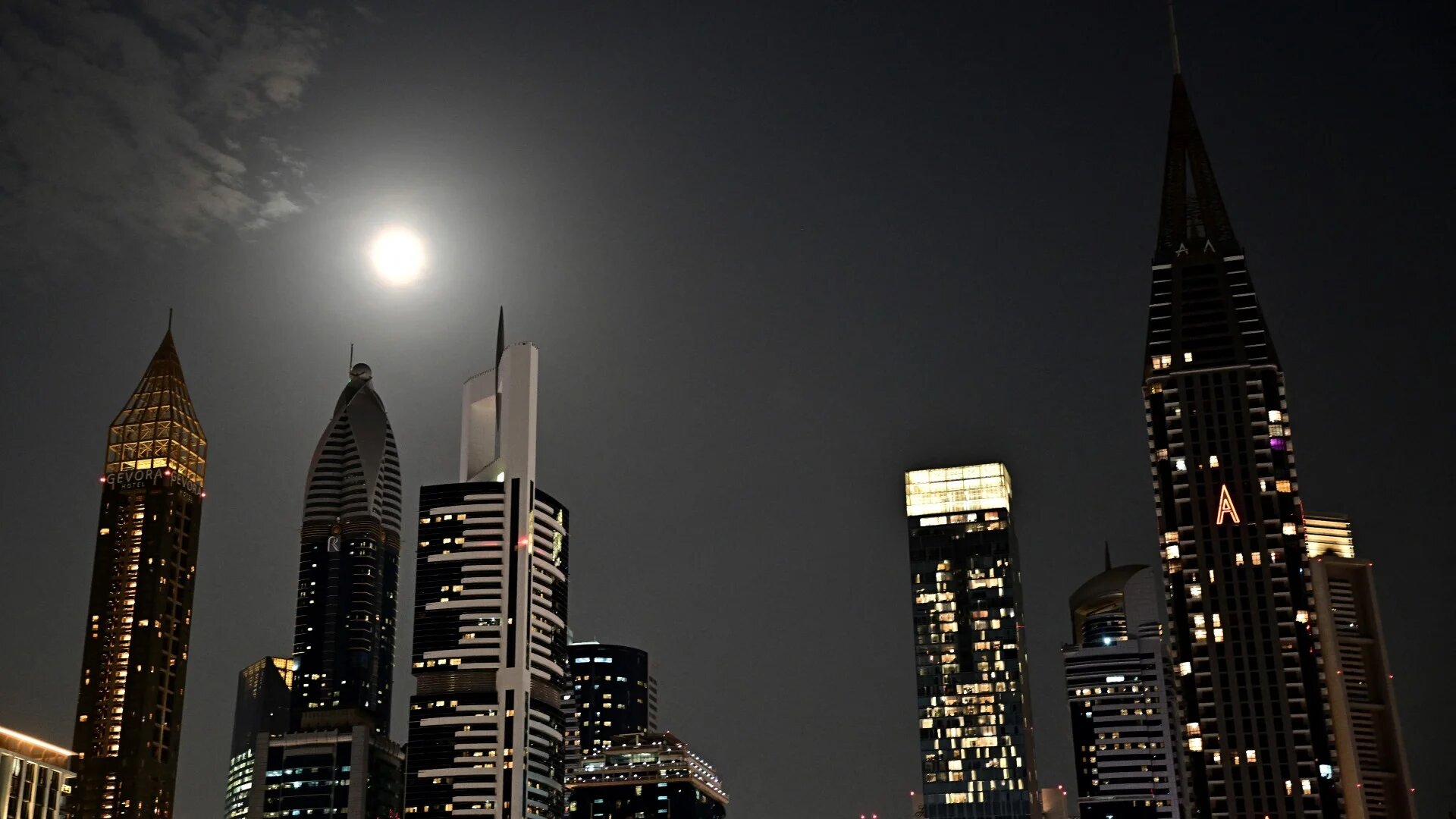 An image of the skyline in downtown Dubai on 3 March 2026, two days after war broke out in the region (AFP/Giuseppe Cacace)