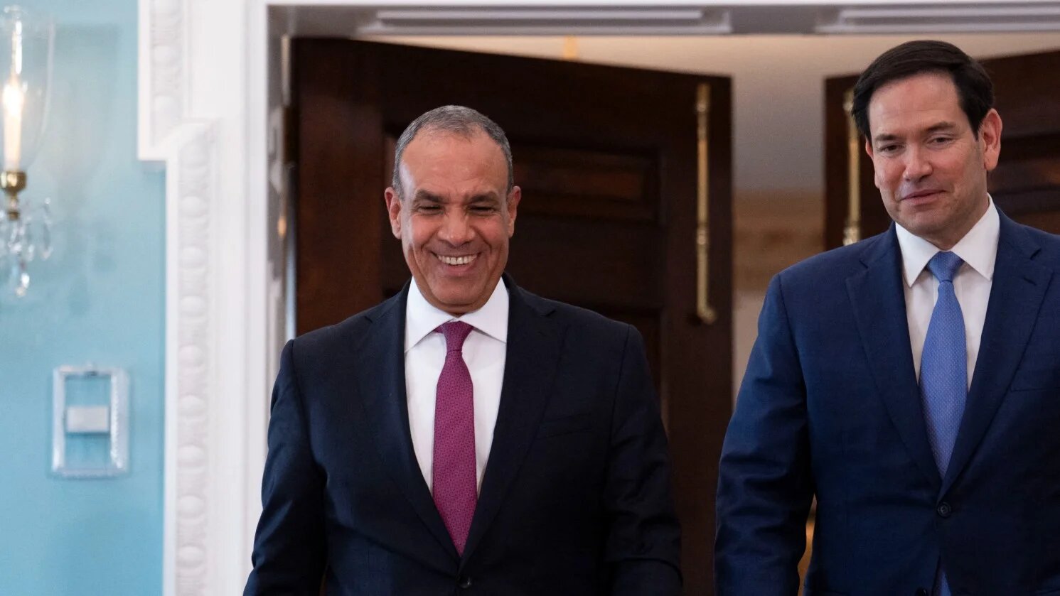 Egyptian Foreign Minister Badr Abdelatty (L) meets with US Secretary of State Marco Rubio (R) on 30 July 2025 in Washington, DC (AFP)