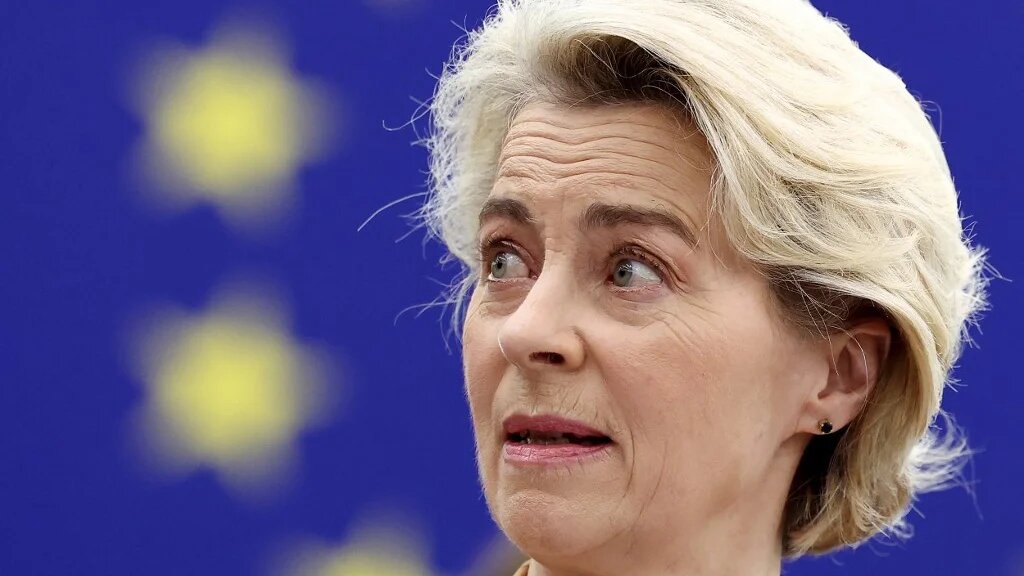 European Commission President Ursula von der Leyen speaks in Strasbourg, eastern France, on 6 February 2024 (Frederick Florin/AFP)