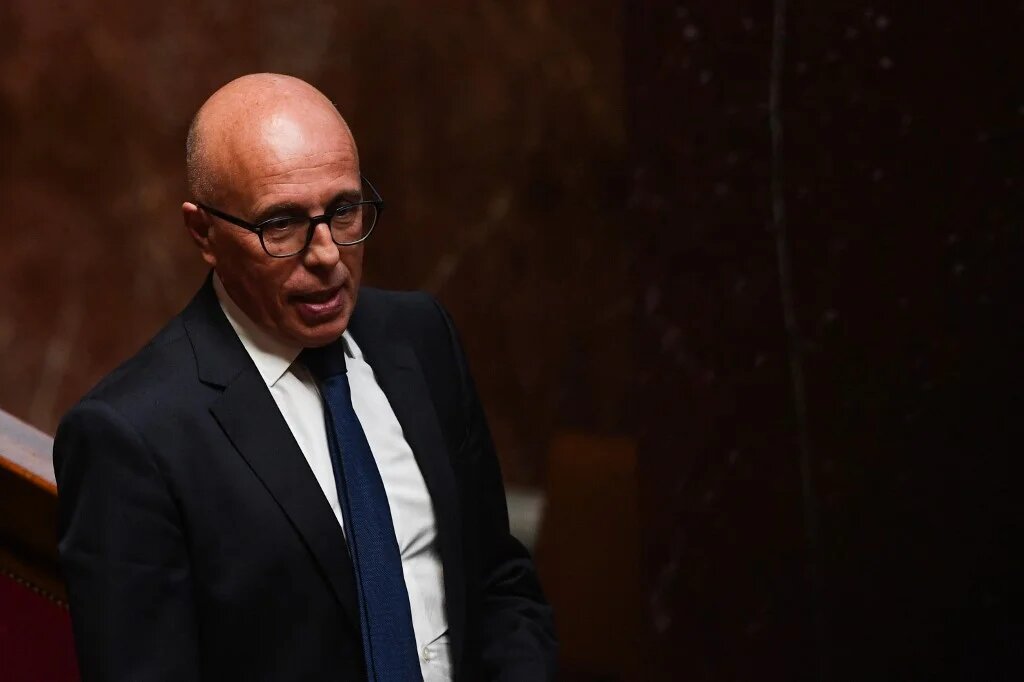 Éric Ciotti a effectué une visite au Maroc, du 3 au 5 mai, où il a notamment rencontré le Premier ministre Aziz Akhannouch (AFP/Christophe Archambault)