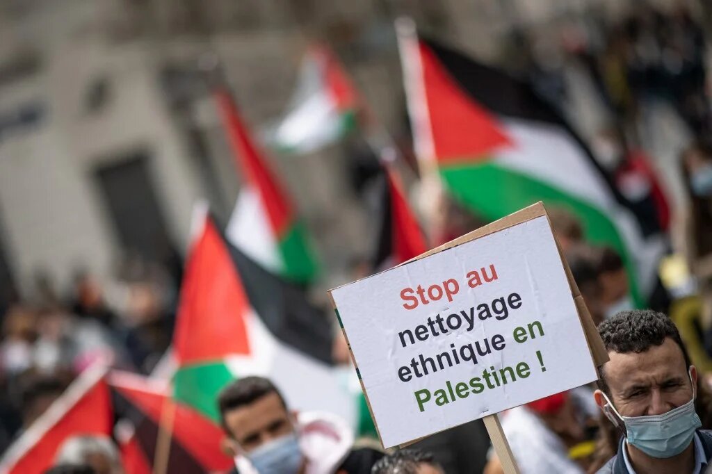Manifestation propalestiniennes à Nantes, dans l’ouest de la France, le 15 mai 2021 (AFP/ Loïc Ve-nance)