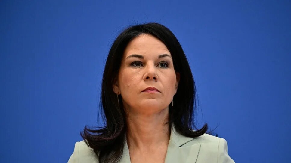 Annalena Baerbock, then foreign minister, speaks in Berlin in February 2025 (Tobias Schwarz/AFP)