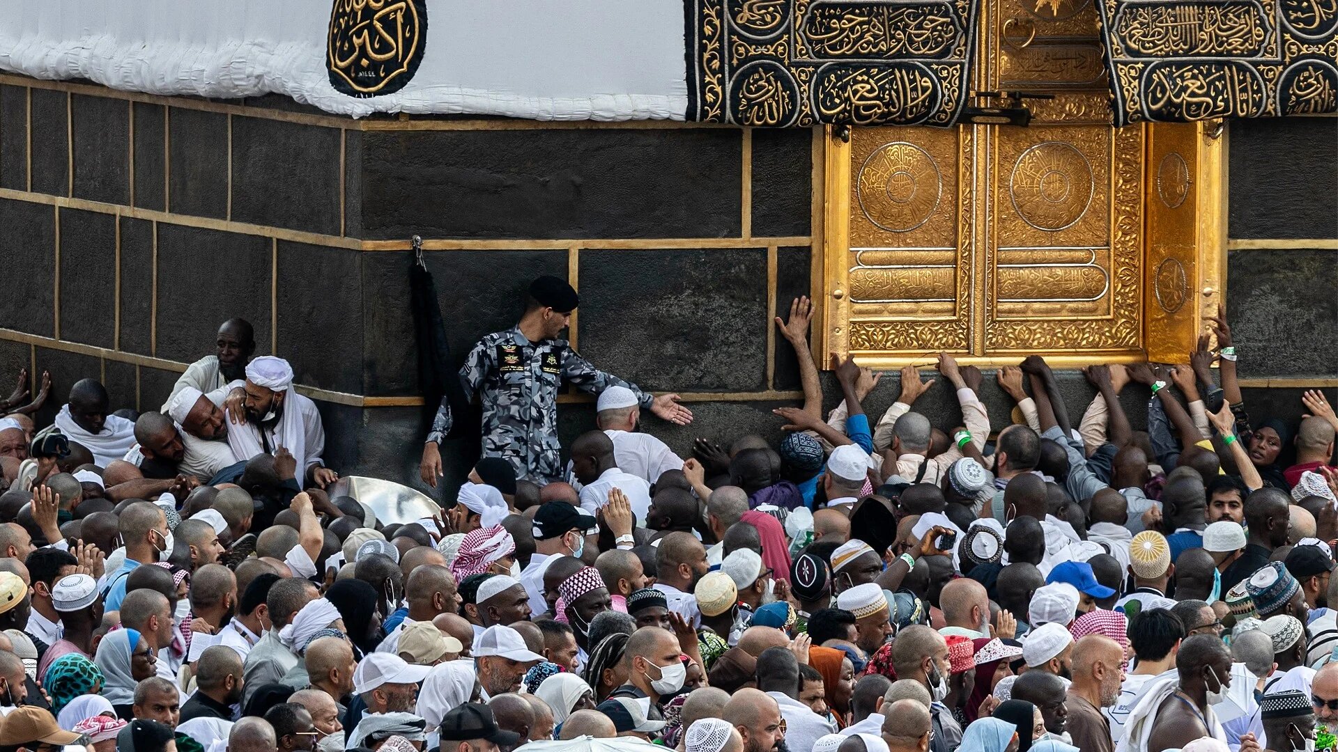 Muslim pilgrims perform the farewell circumambulation or "tawaf" at the Grand Mosque in the holy city of Mecca on 18 June 2024 at the end of Hajj (AFP)