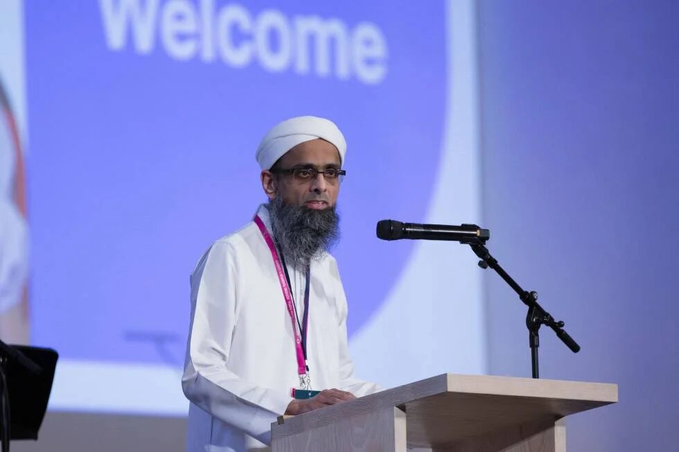 Sir Hamid Patel speaking at the Church of England's annual education conference in January (Church of England)