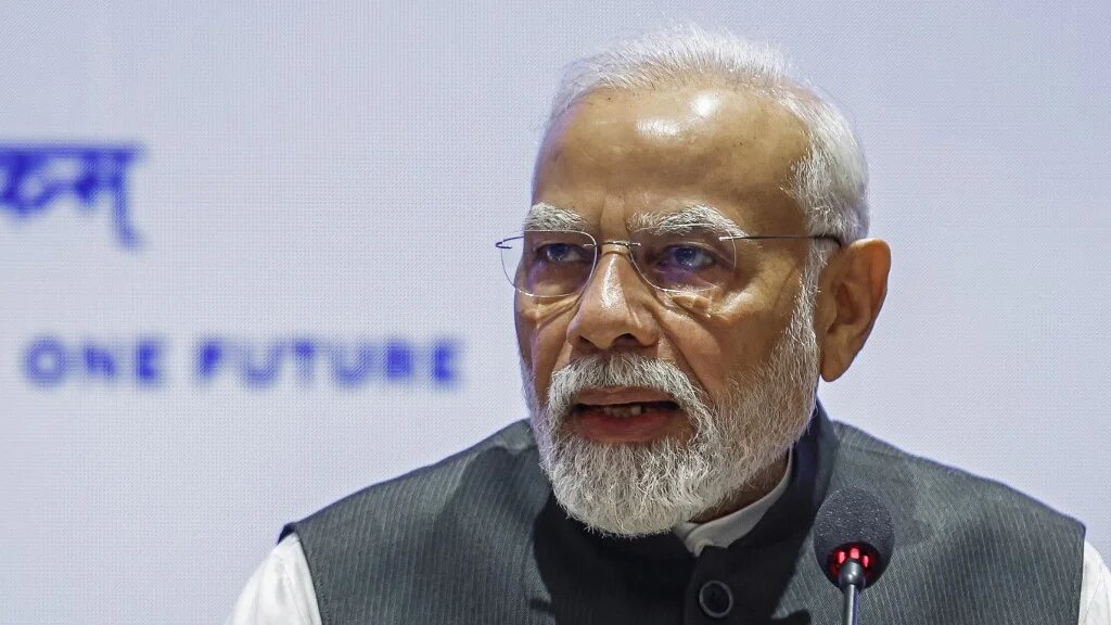 Indian Prime Minister Narendra Modi attends a session at the G20 summit in New Delhi on 9 September 2023 (AFP)