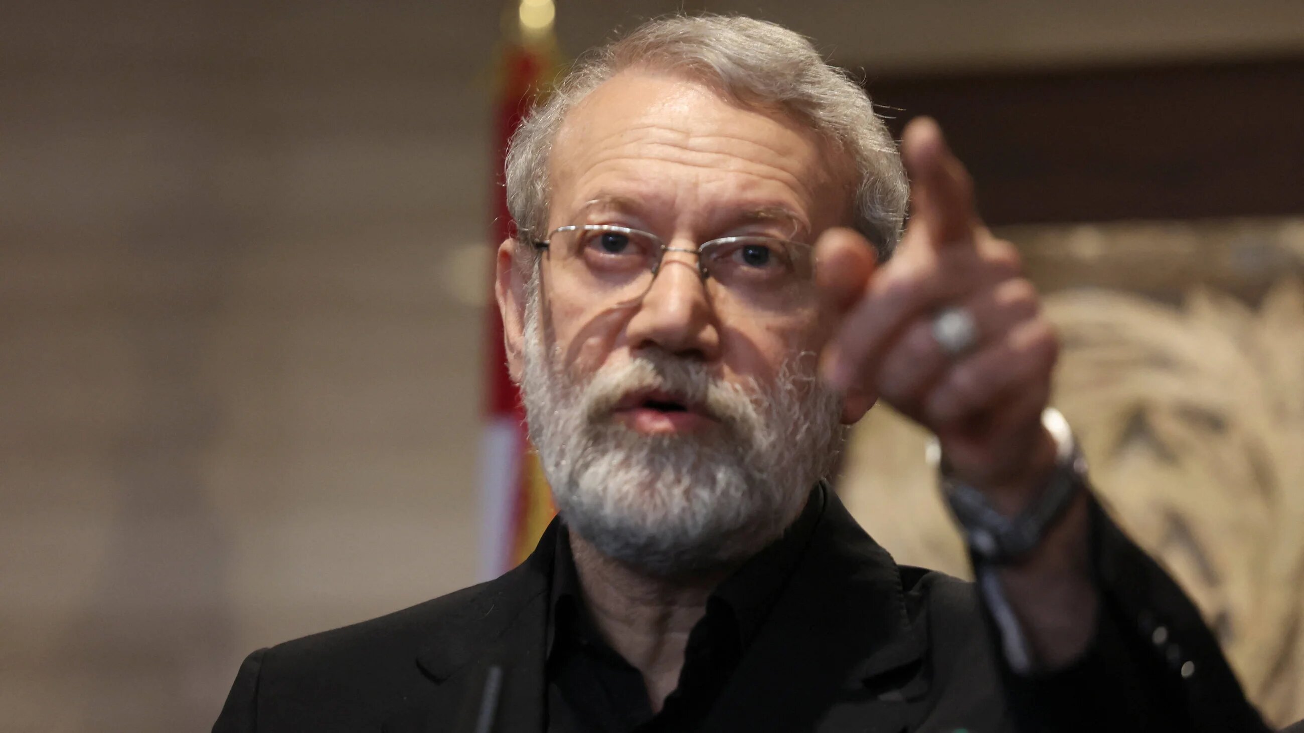 Iran's Supreme National Security Council Secretary Ali Larijani speaks after meeting with Lebanese Parliament Speaker Nabih Berri, in Beirut, 13 August 2025 (Reuters)