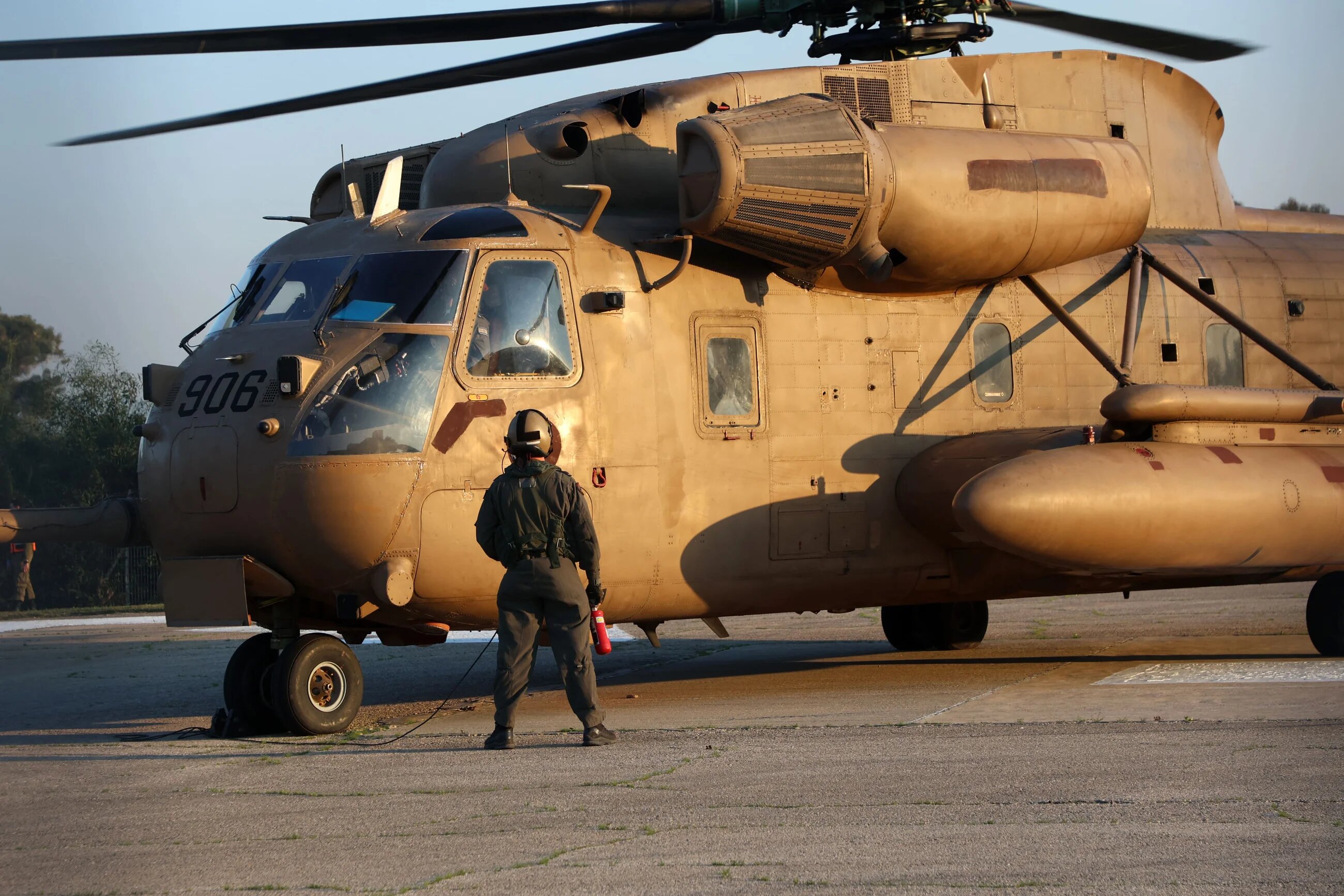 A military helicopter at the heliport of the Shamir Medical Center (Assaf Harofeh) in Beer Yaakov, Israel, on 30 January 2025 (Gil Cohen-Magen/AFP)