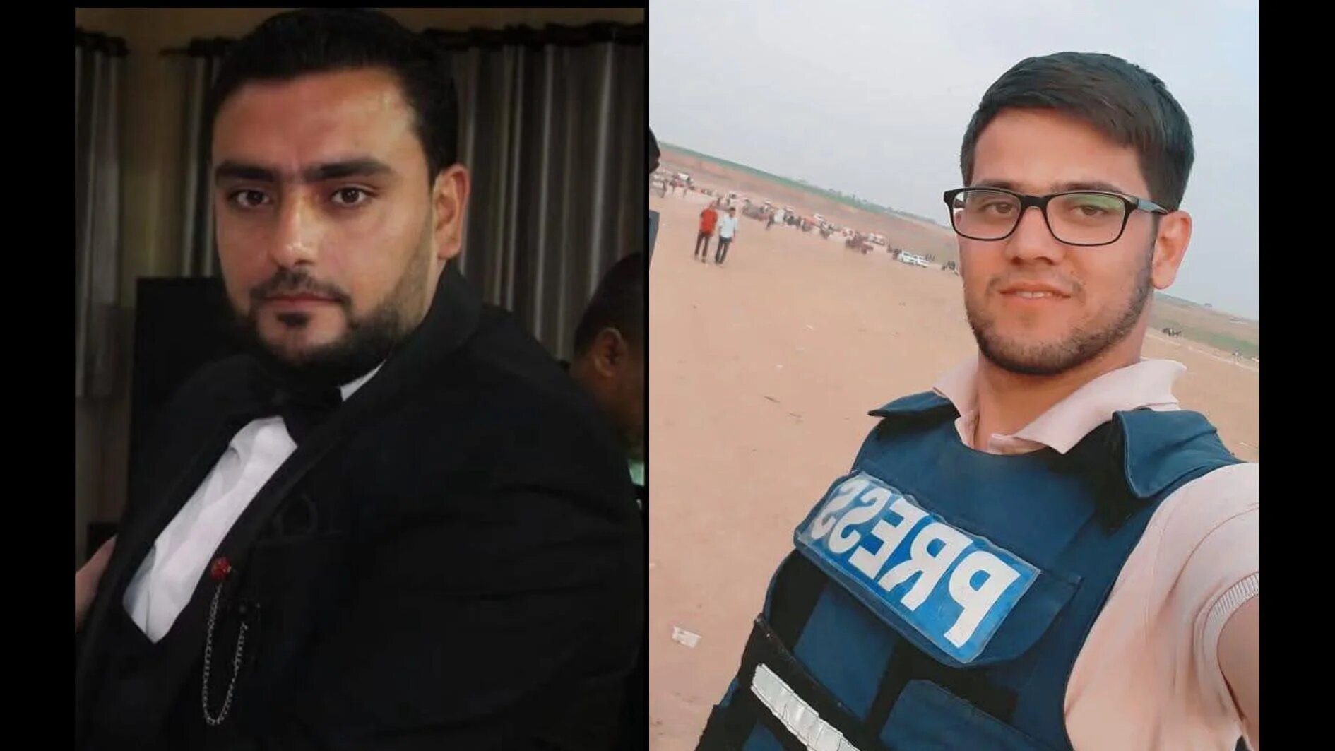 Journalists Suleiman Hajjaj (left) and Ismail Badeh (right) were amongst those killed in Israeli strikes on the Al-Ahli Baptist Hospital in central Gaza City on 5 June, 2025 (X)