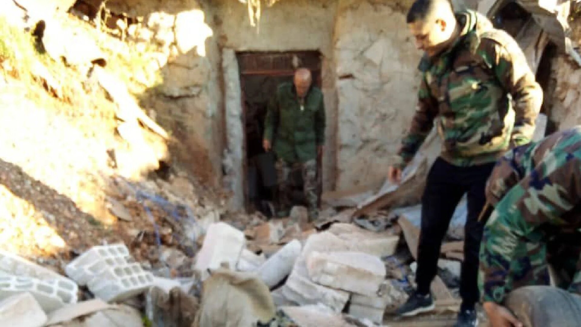 Scene from reported blast in eastern Lebanon which killed five Palestinians on 31 May 2023 (Screengrab) 