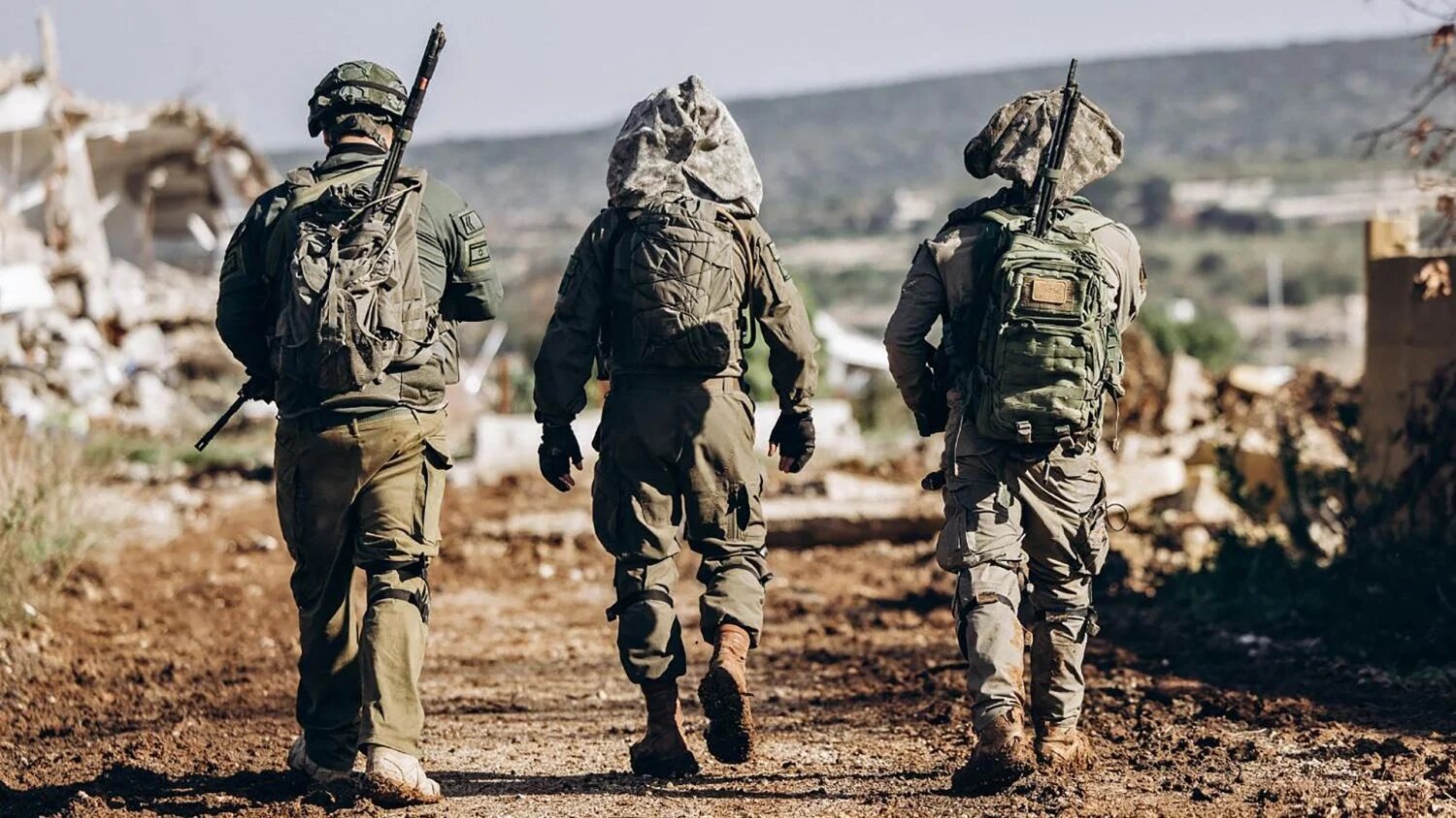 This handout picture released by the Israeli Army on 16 January 2025 shows troops of the 11th Brigade operating in southern Lebanon.