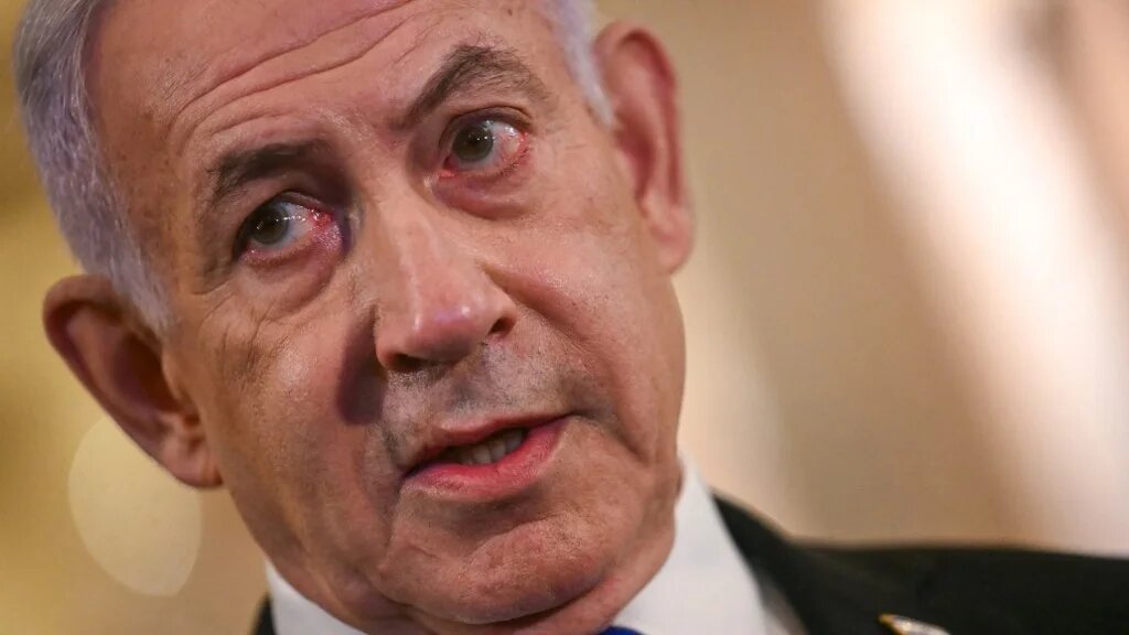 Israeli Prime Minister Benjamin Netanyahu speaks to the media after meeting with US officials in Washington, DC, on 8 July 2025 (Jim Watson/AFP)