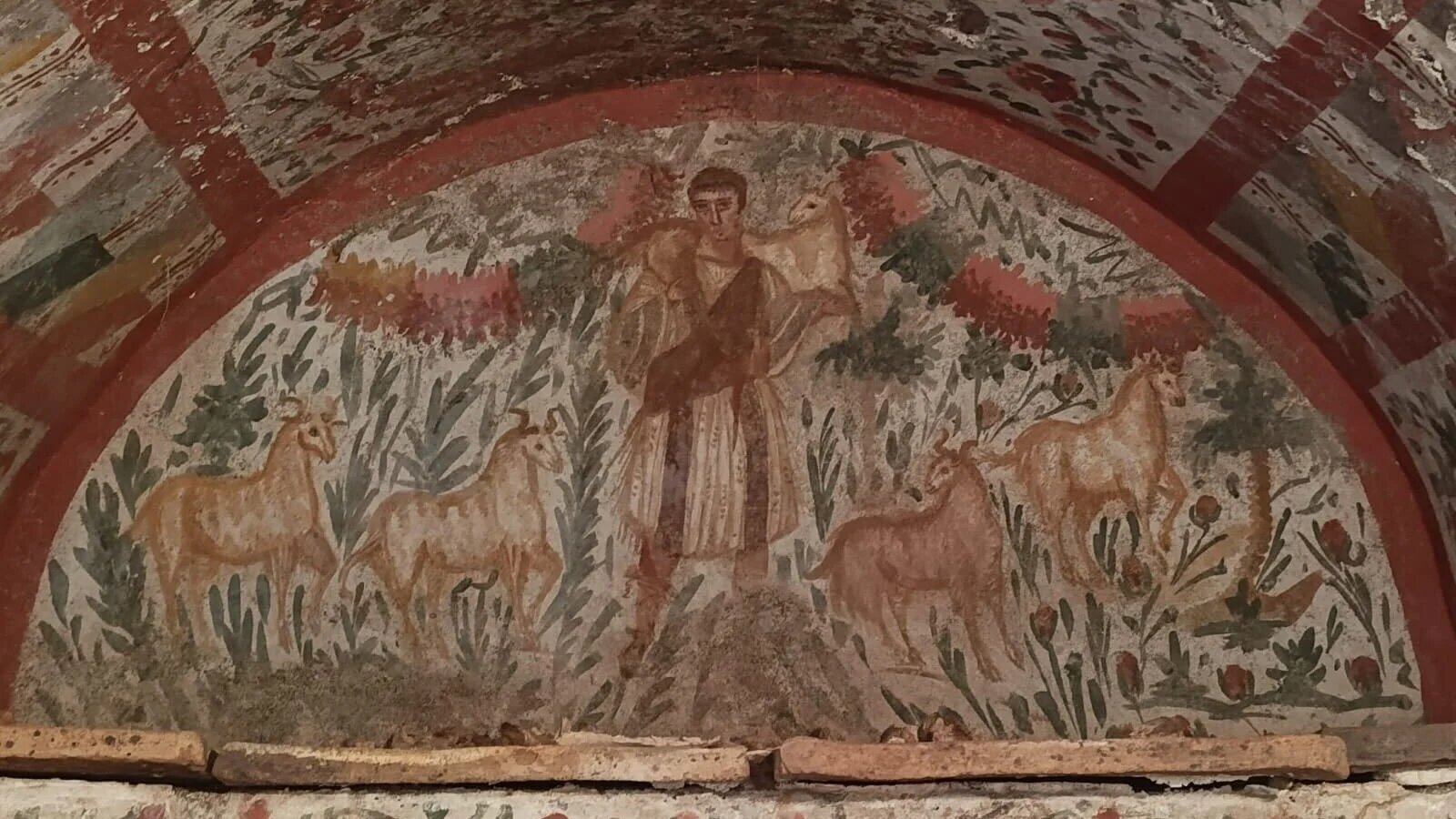 A fresco dating from the third century AD depicting Jesus, which was discovered in Iznik (handout/Turkish culture ministry)