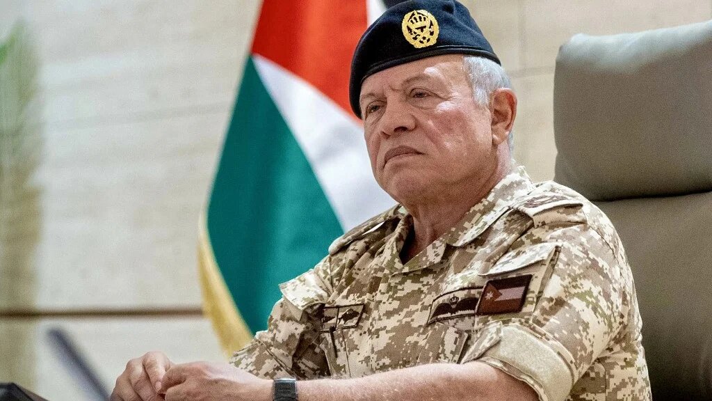 King Abdullah II visits the army command in Amman on 8 March 2026 (Jordanian Royal Palace/AFP)