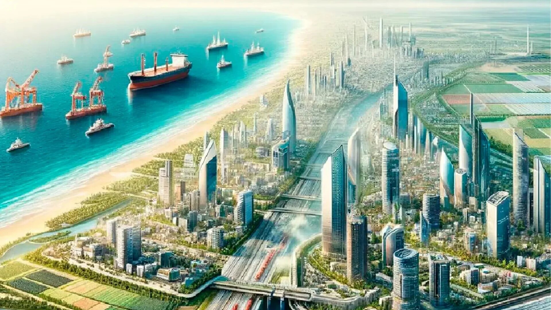 A rendering of Gaza’s coastline as presented by US special envoy Jared Kushner during an address at Davos on 22 January 2026 (Screengrab)
