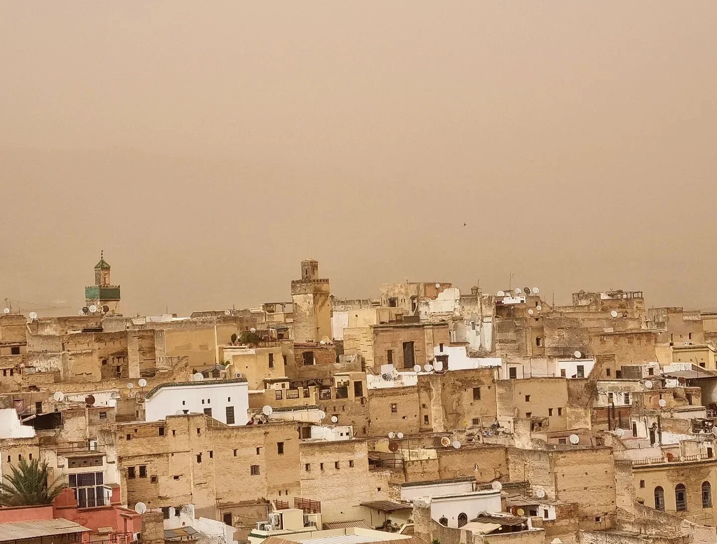 Photo de Fez (est), au Maroc, le 22 octobre 2023, en pleine tempête Bernard (Facebook/Bernard Pelay)