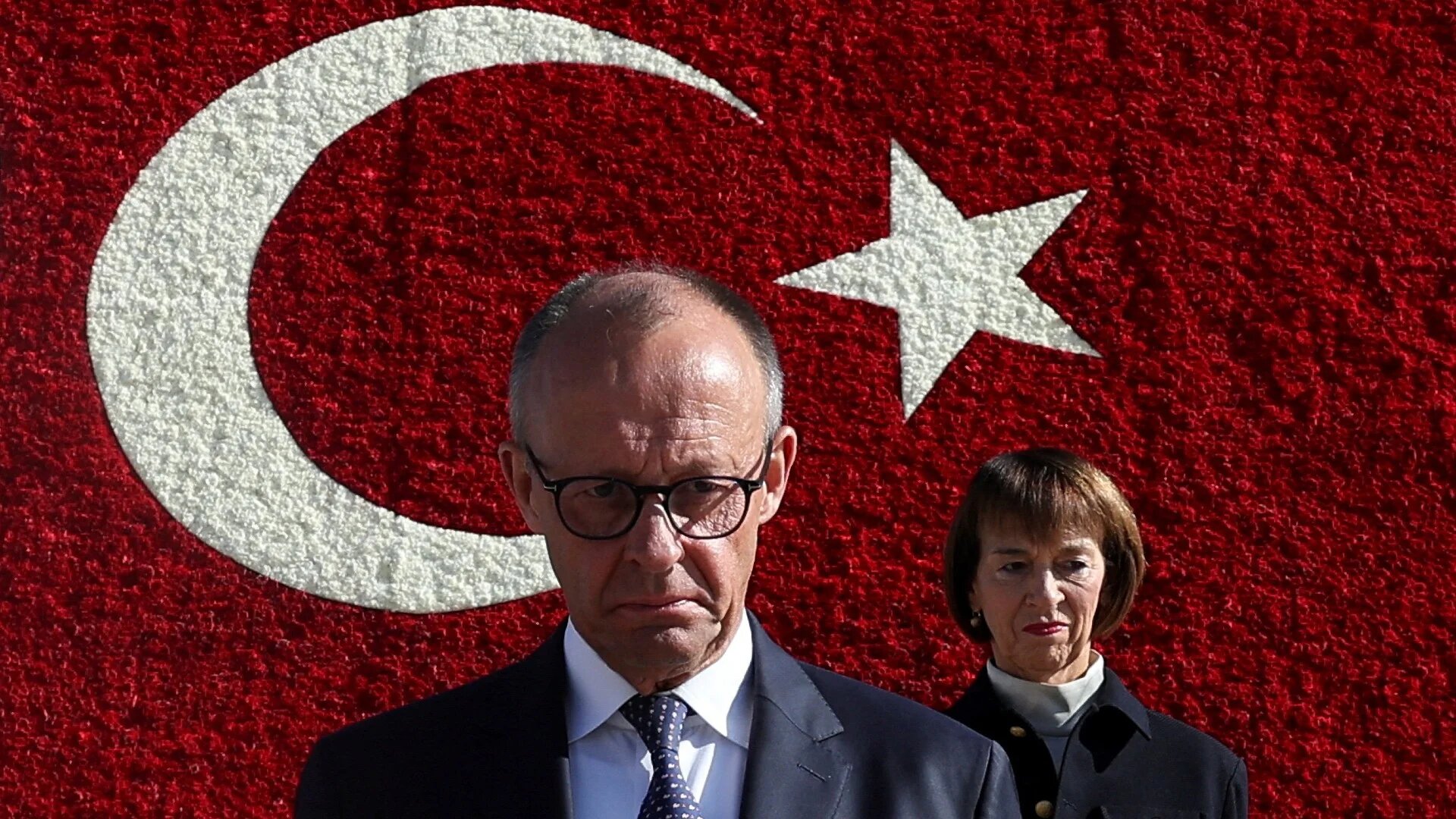 German Chancellor Friedrich Merz walks with his wife Charlotte Merz at Anitkabir, the mausoleum of modern Turkey's founder Mustafa Kemal Ataturk, following a wreath-laying ceremony, in Ankara, Turkey, 30 October 2025 (Reuters/Umit Bektas) 