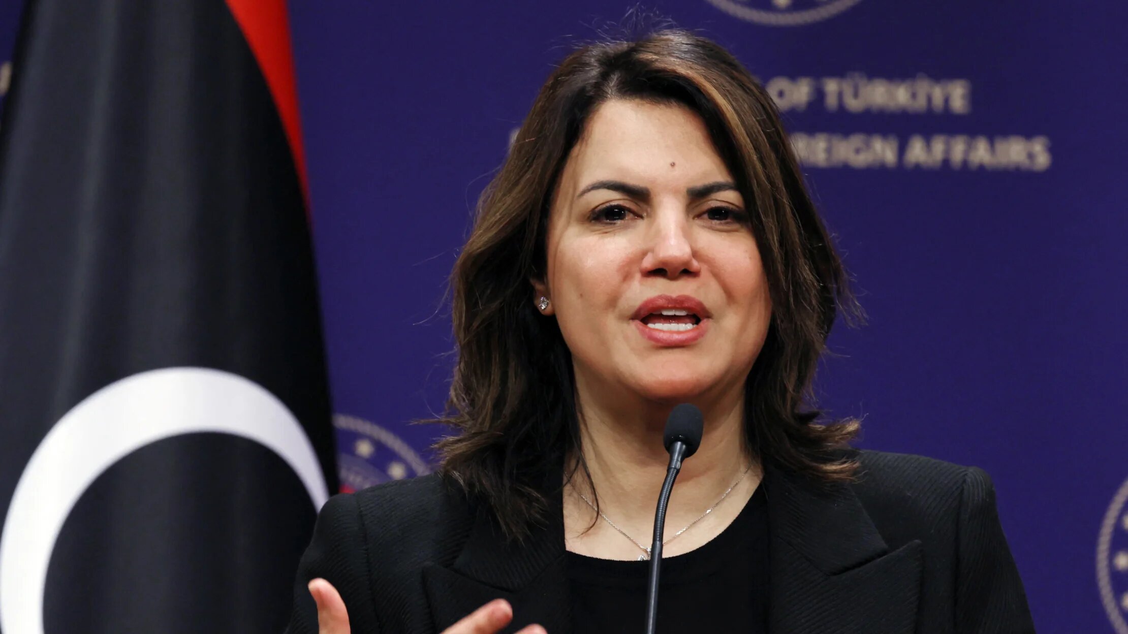 Najla al-Mangoush was suspended in 2023 following her meeting with her Israeli counterpart (Adem Atlan/AFP)