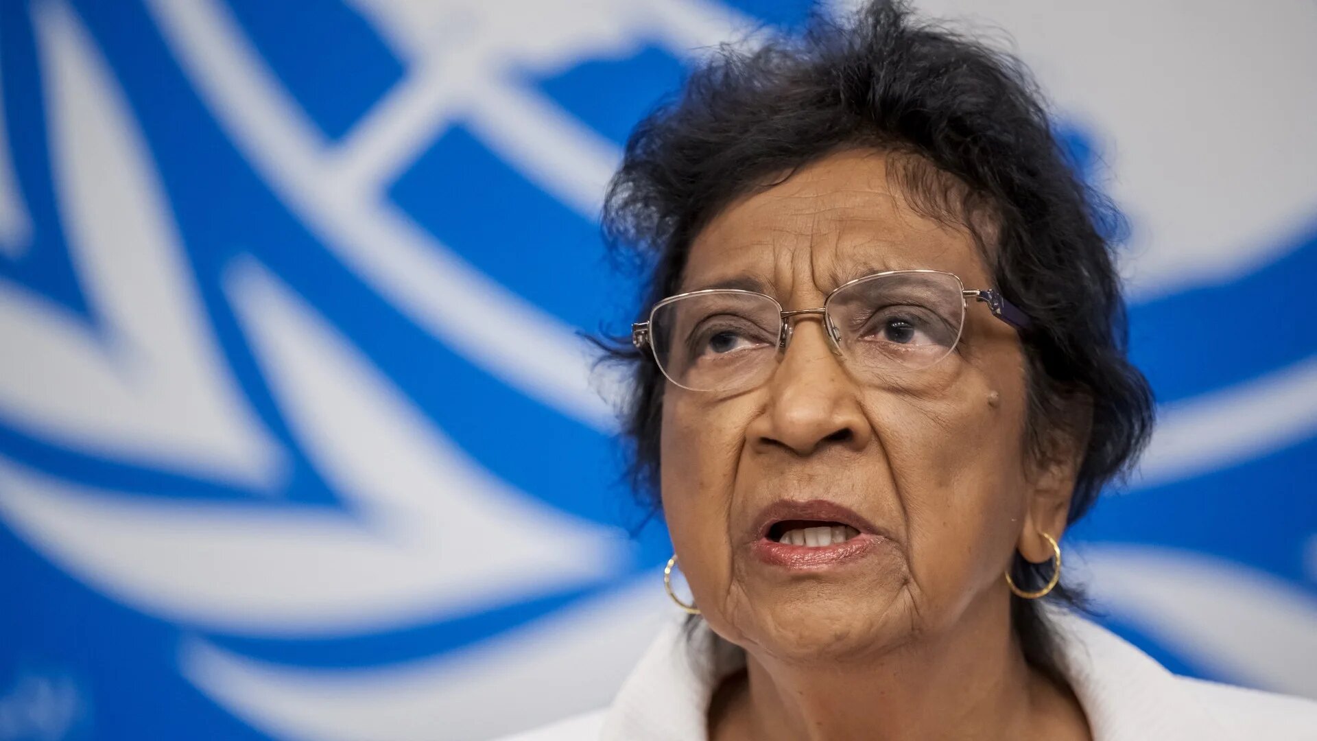 South African judge and UN commission of inquiry chief Navi Pillay speaks during a press conference in Geneva on 16 September 2025 (AFP)