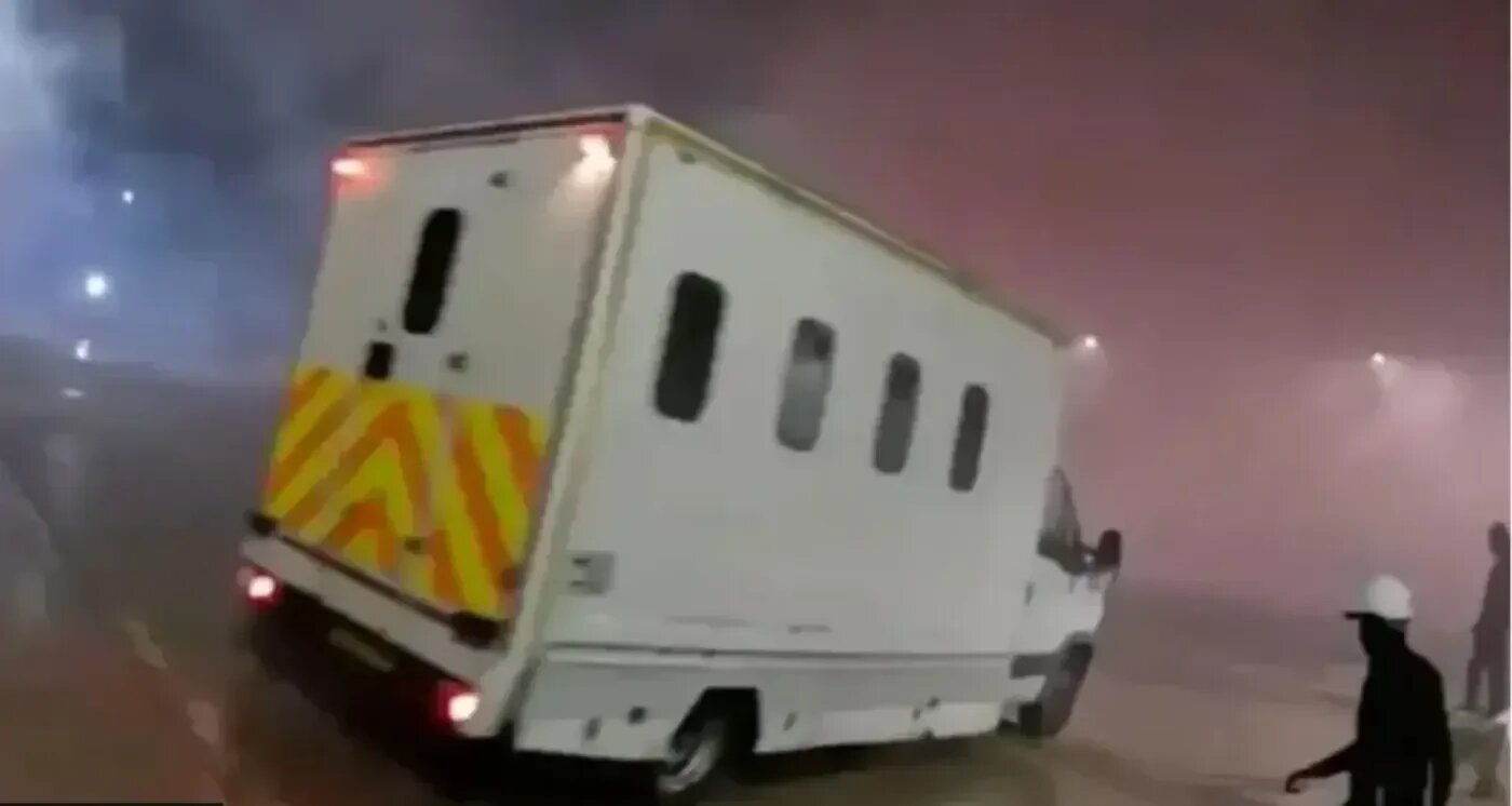 A van allegedly used by Palestine Action to break into the Elbit Systems factory in Bristol (X)