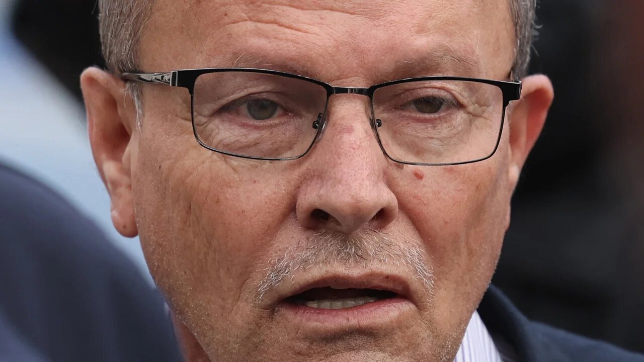 Qadri Abu Bakr attends the visit of Palestinian prisoner Fuad Shubaki to the tomb of late Palestinian leader Yasser Arafat in the West Bank city of Ramallah on 13 March 2023.