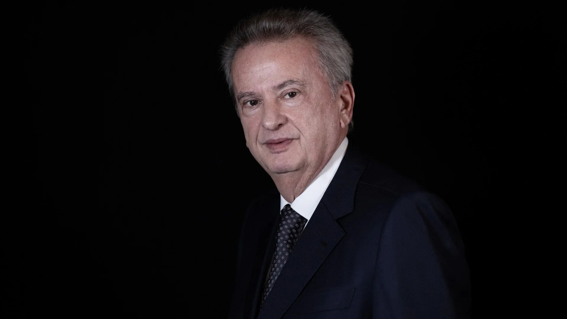 Lebanon's Central Bank chief Riad Salameh during a studio photo session in the capital Beirut, on 20 December 2021 (AFP)