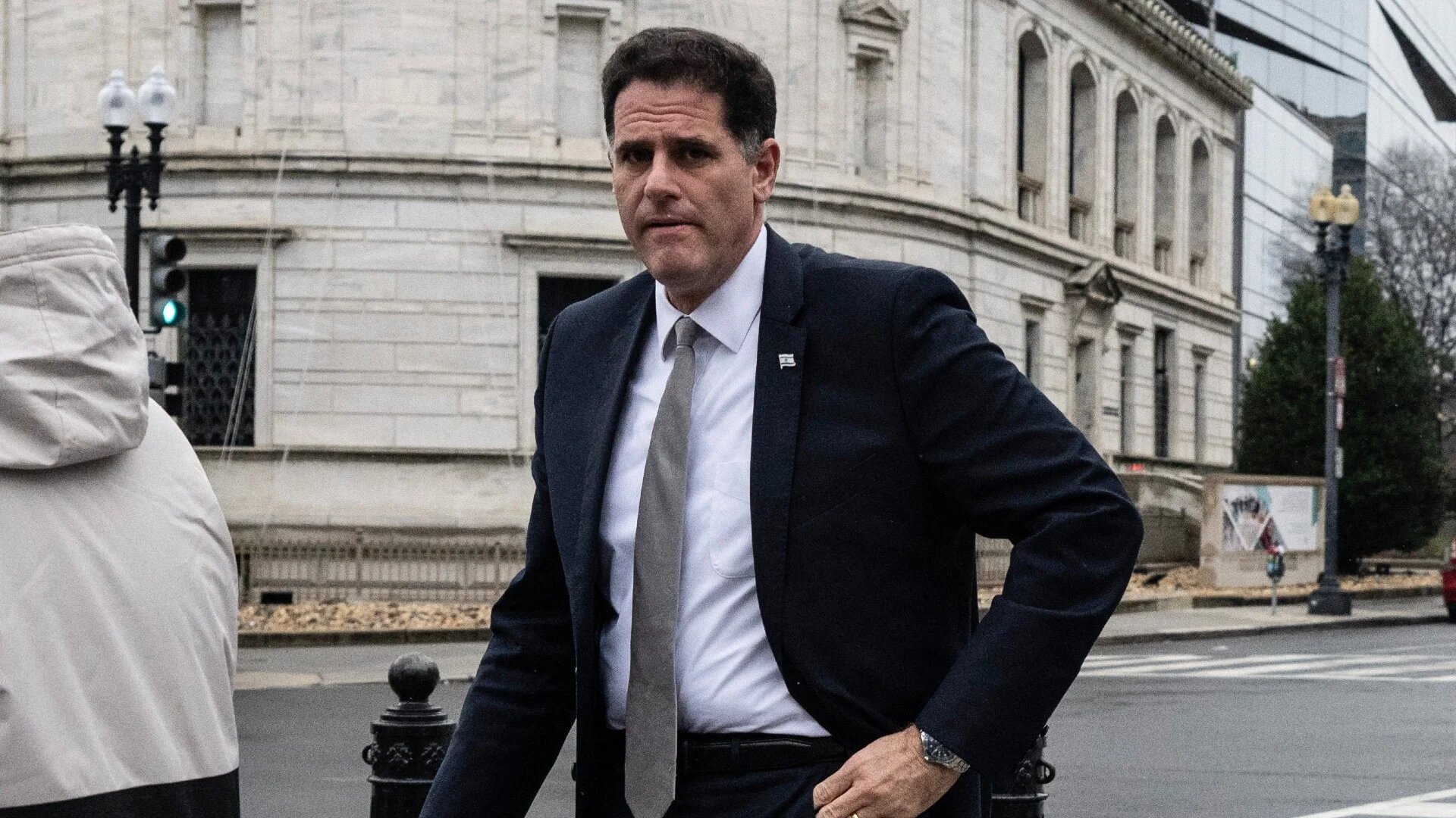 Israel's Minister for Strategic Affairs, Ron Dermer, near the White House in Washington, DC on 26 December 2023 (AFP/Andrew Caballero-Reynolds)