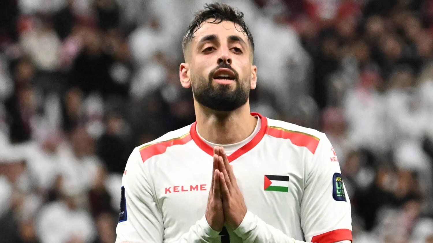 ​​​​​​​Oday Dabbagh plays in Belgium for Royal Charleroi and is Palestine's all-time top scorer (AFP)