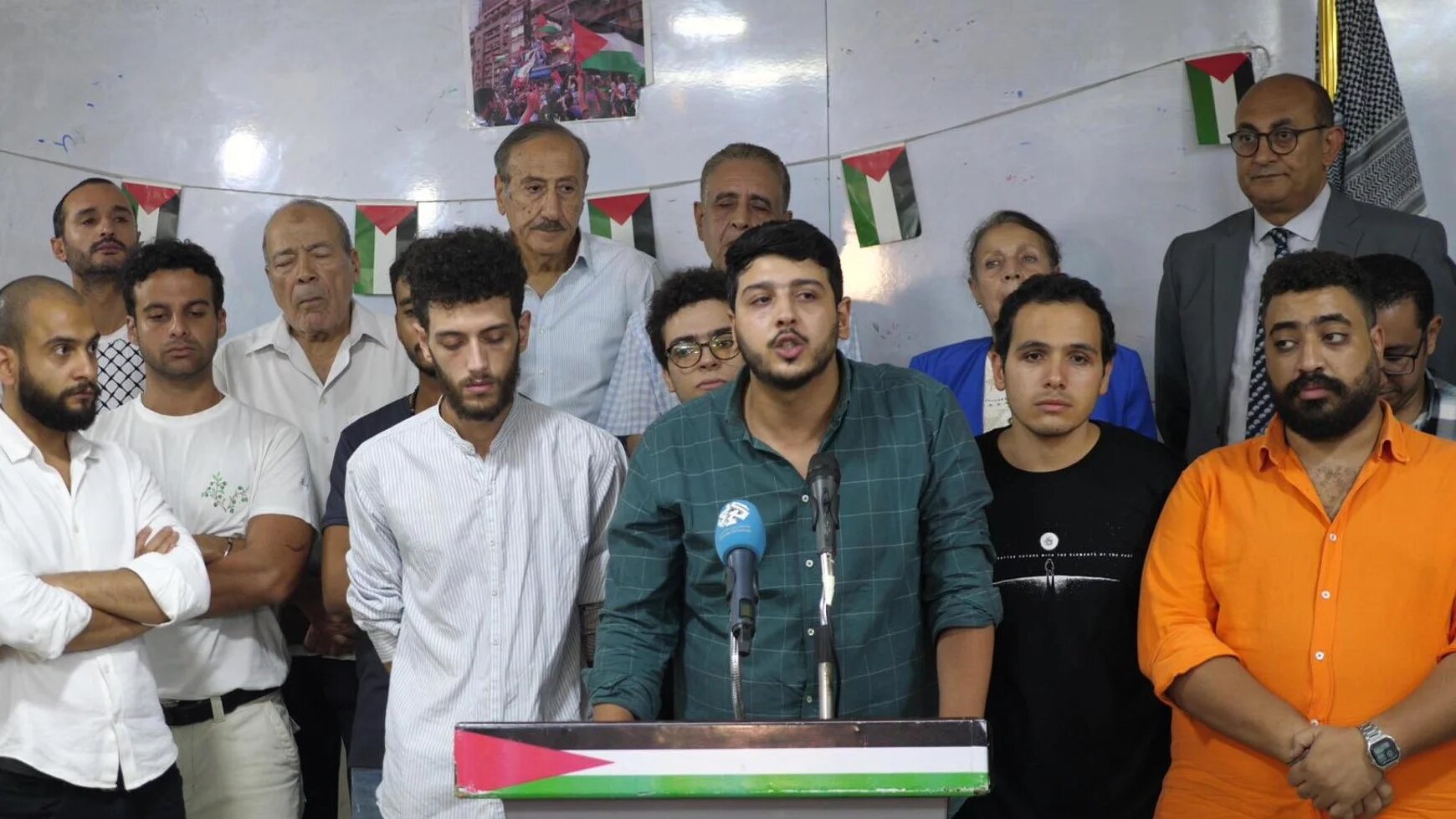 Founders of Egypt’s Sumud Flotilla hold a press conference at the headquarters of the Dignity Party in Cairo (Facebook)