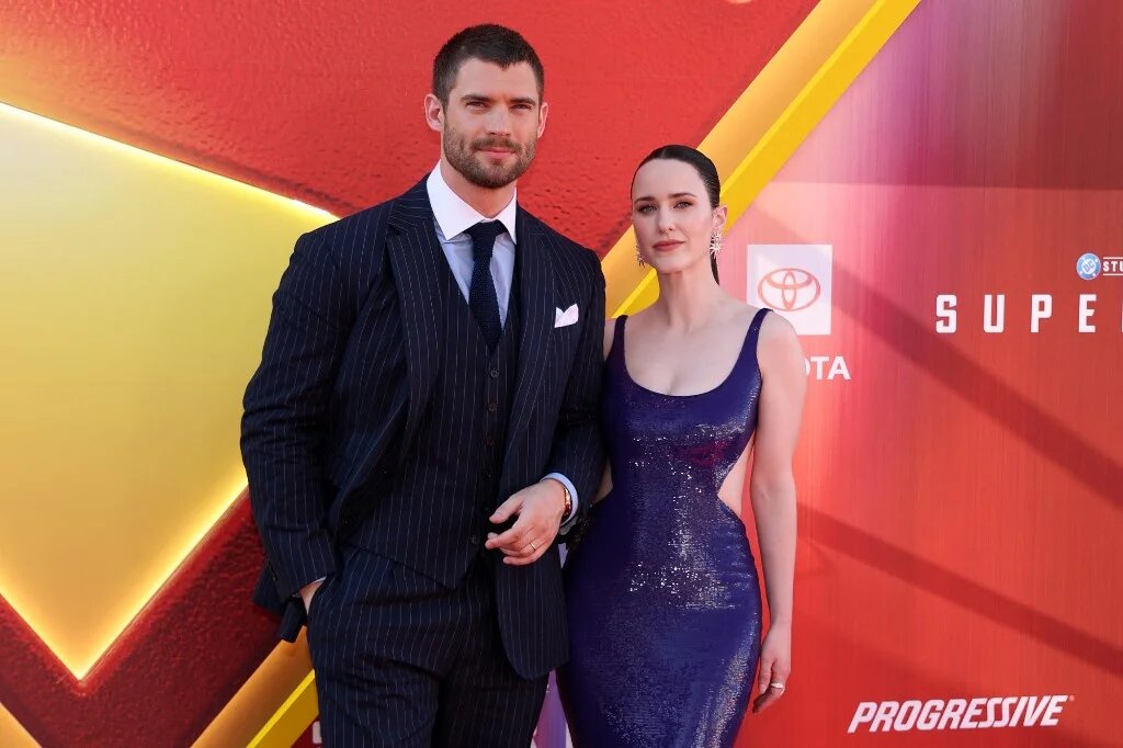 US actress Rachel Brosnahan and US actor David Corenswet attend the Los Angeles premiere of "Superman" at the TCL Chinese Theatre in Hollywood, California, on 7 July 2025 (AFP)