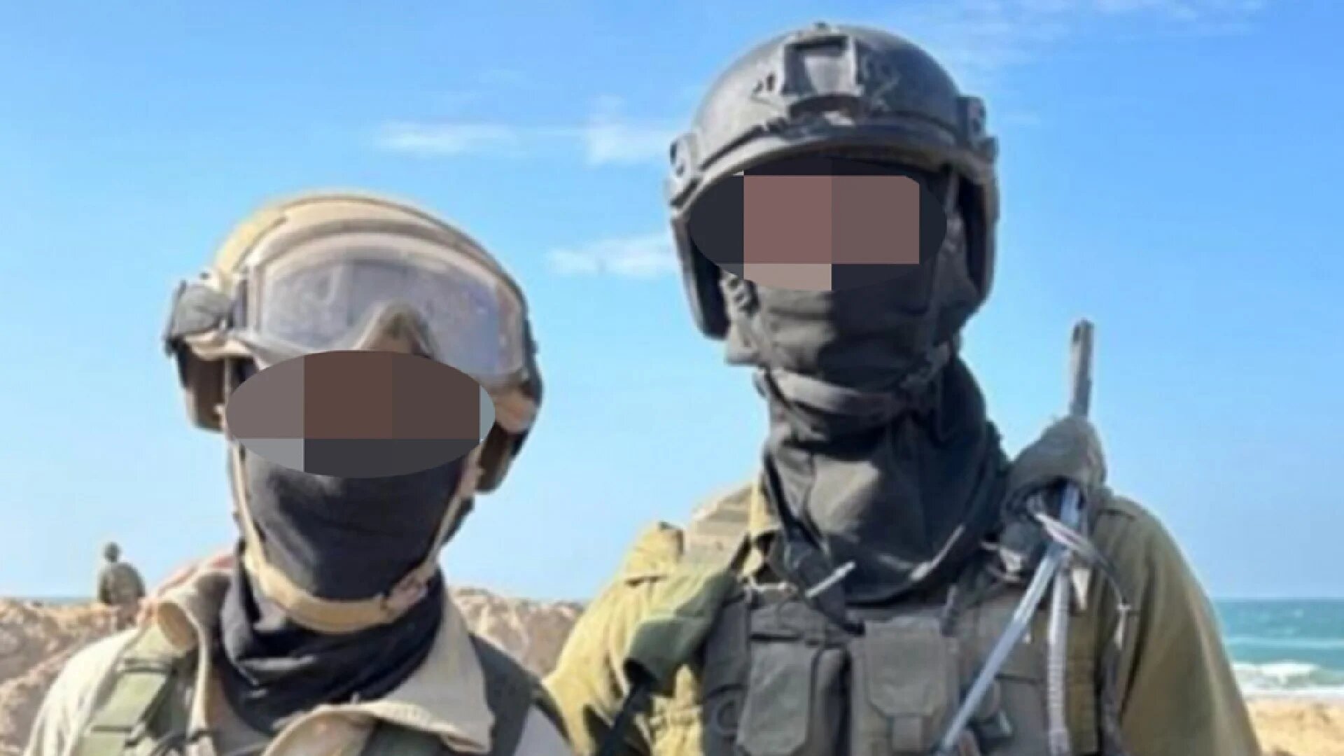 Two Israeli soldiers pictured in Gaza, one of whom is the subject of a criminal complaint in Romania (Social media/ICJP)