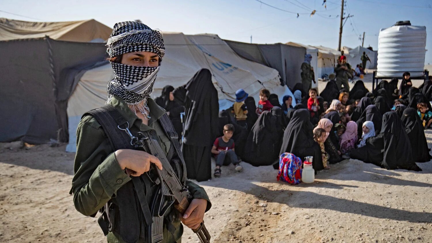 A picture shows the Kurdish-run al-Hol camp during a security operation by the Kurdish Asayish security forces and the special forces of the Syrian Democratic Forces, on 26 August 2022.