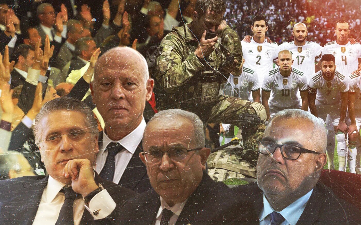 Que s’est-il passé au Maghreb en 2021 ? Middle East Eye vous propose de tester votre connaissance de l’actualité qui a marqué l’année écoulée (montage réalisé par Mohamad Elaasar pour MEE)