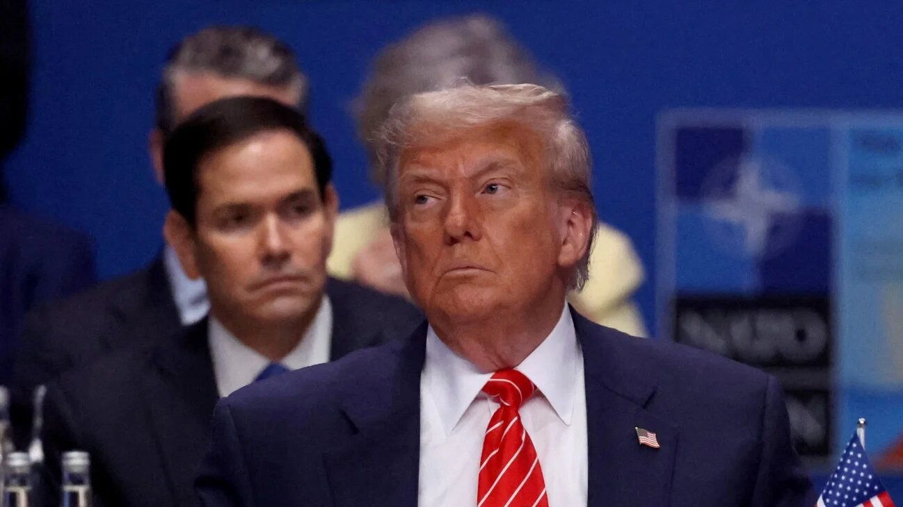 U.S. President Donald Trump attends a meeting of the North Atlantic Council (NAC) during a NATO summit in The Hague, Netherlands, 25 June 2025 (Reuters/Toby Melville)