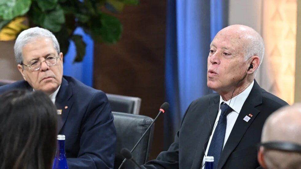 Tunisian President Kais Saied during the US-Africa Leaders Summit at the Walter E Washington Convention Center in Washington on 14 December 14 2022
