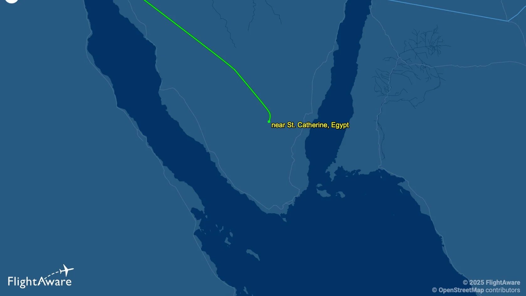 The Flight tracking website Flight Aware stopped receiving updates from President Recep Tayyip's TRK1 jet as it was enroute to Egypt's Sharm el-Sheikh airport on 13 October 2025 (Flight Aware)