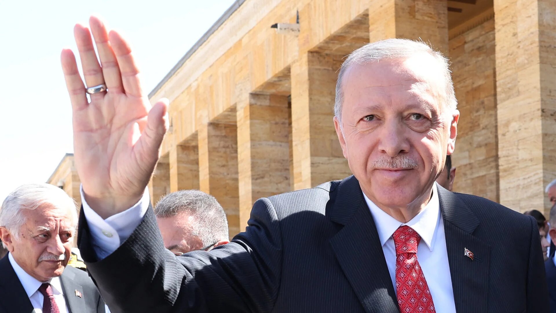 Turkish President Recep Tayyip Erdogan greets during Turkish Armed Forces Day in Ankara, Turkey on 30 August 2022.