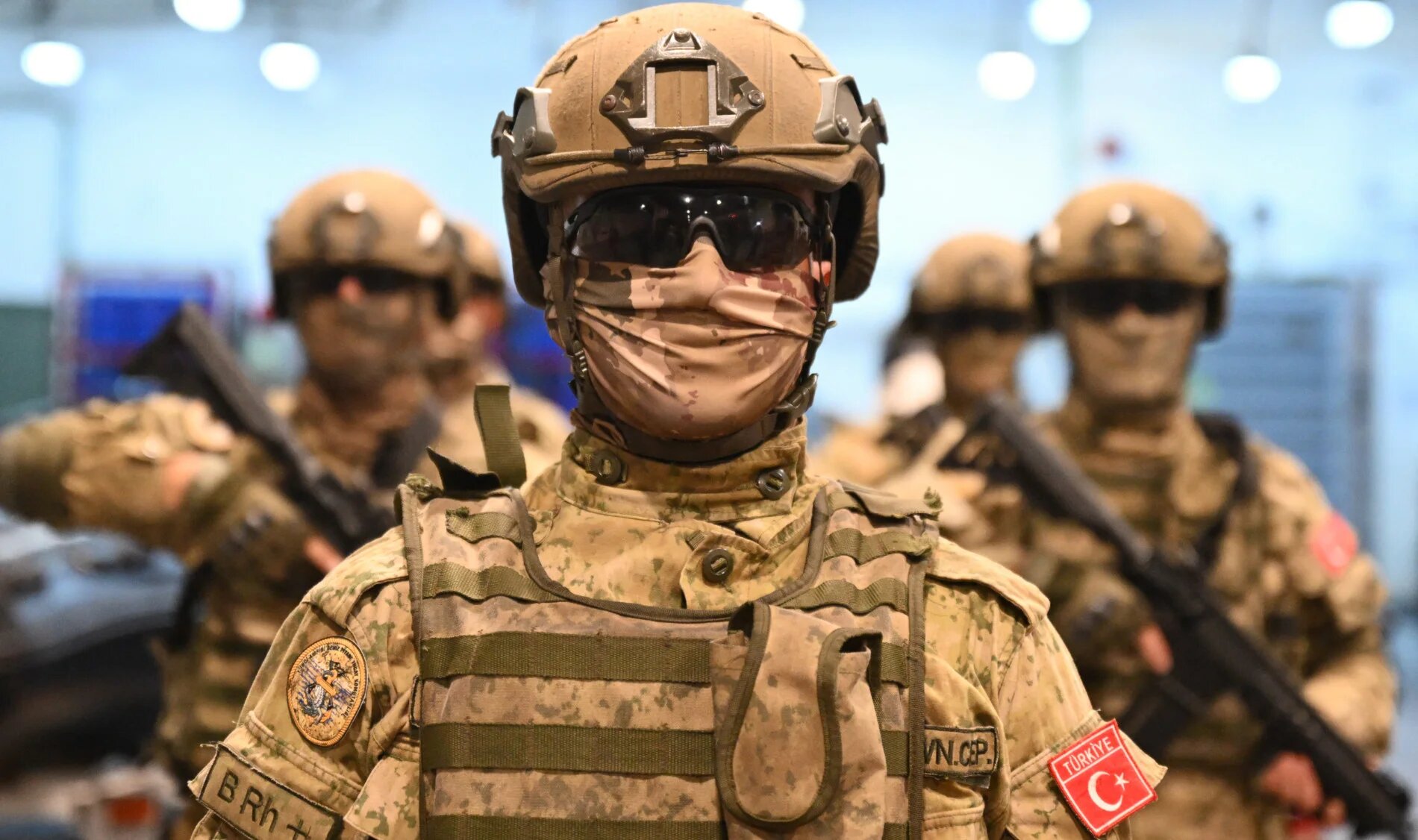Turkish amphibious troops aboard an assault ship during Nato exercises in the Adriatic Sea on 24 September 2025 (AFP)