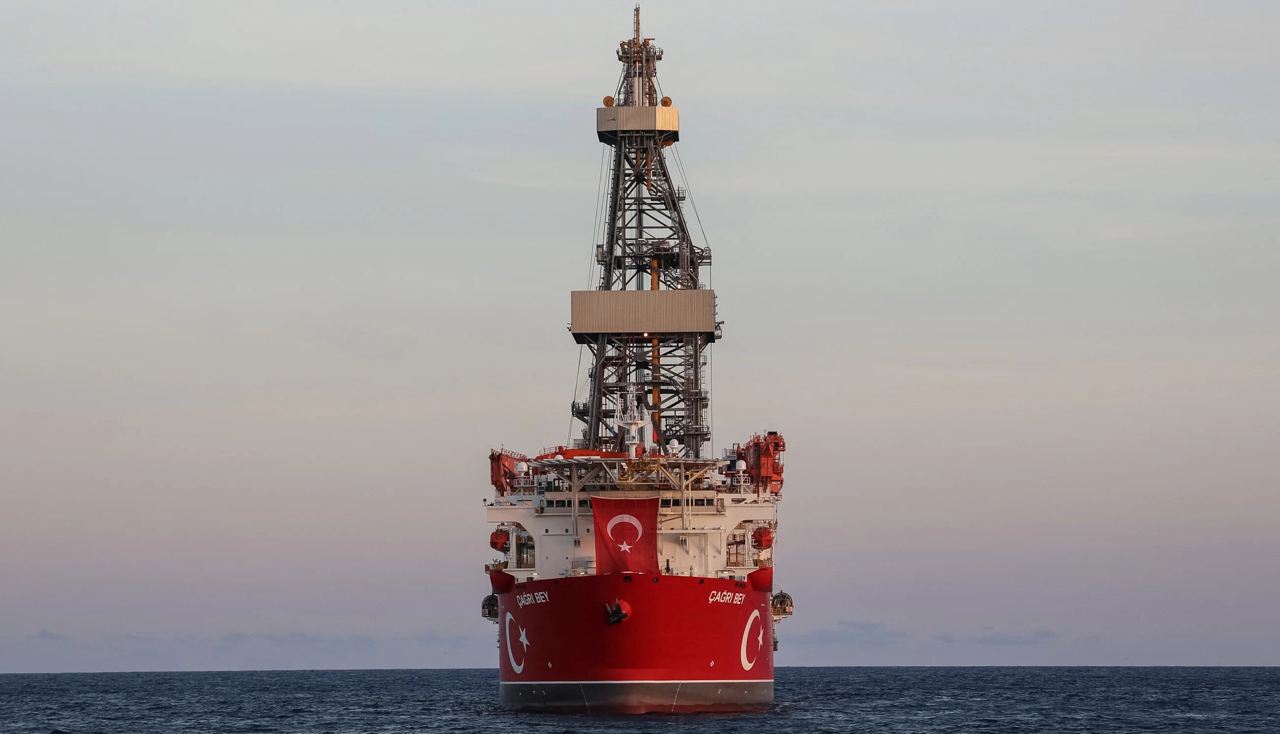 A Turkish drilling ship, The Cagri Bey, is seen in the water in Mogadishu on 10 April 2026 (AFP)