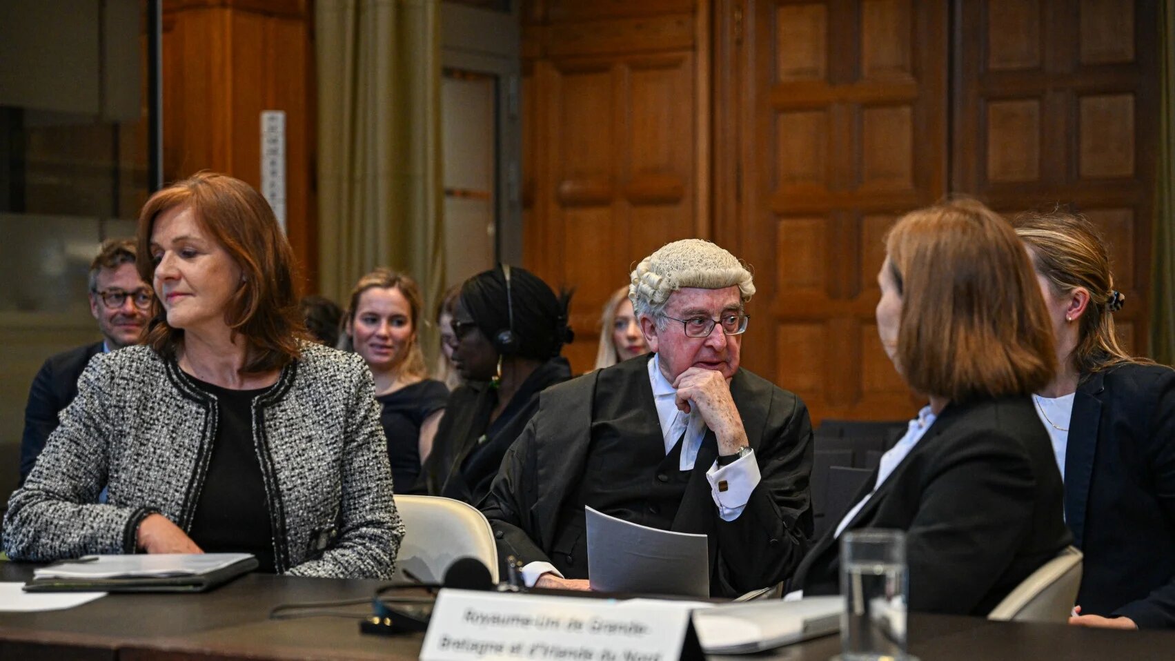 UK delegation to the ICJ attends proceedings in The Hague, Netherlands, 1 May 2025 (Mounib Taim/MEE)