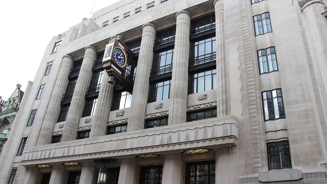 The historic Daily Telegraph Building on London's Fleet Street is pictured in 2016. The Telegraph moved its operations out of the building in the 1980s (Fred Romero/Wikimedia Commons)