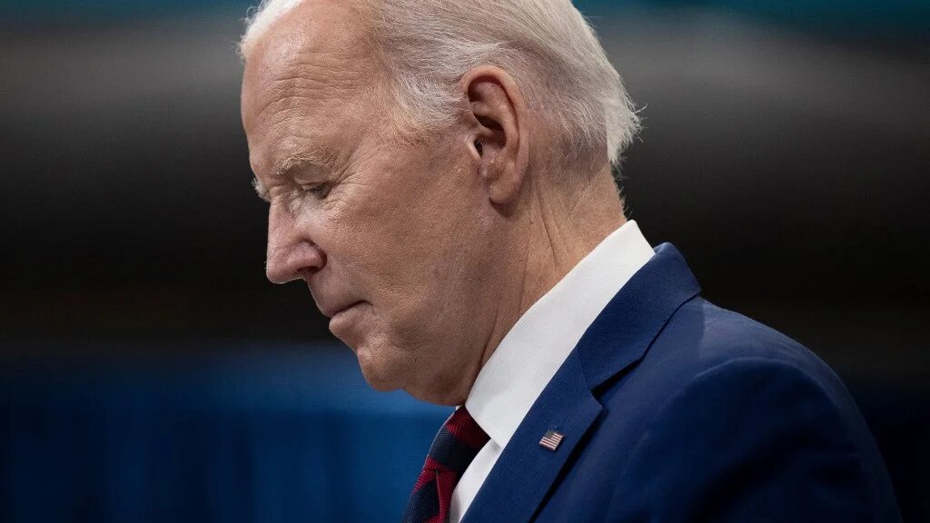 US President Joe Biden speaks in Raleigh, North Carolina, on 26 March 2024 (Brendan Smialowski/AFP)