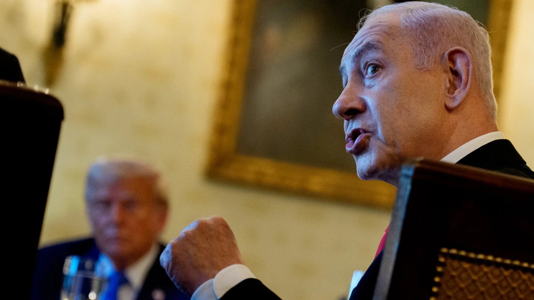 US President Donald Trump meets Israeli Prime Minister Benjamin Netanyahu in Washington, DC, on 7 July 2025 (Andrew Harnik/AFP)