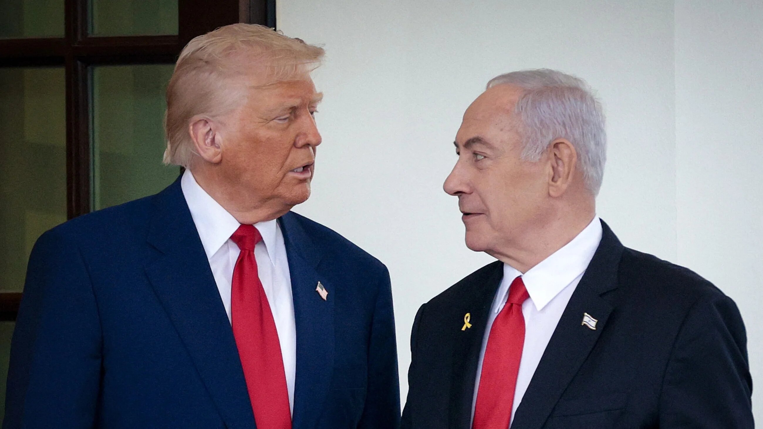President Donald Trump with Israeli Prime Minister Benjamin Netanyahu as he arrives at the White House on 7 April, 2025 (AFP/Alex Wong)