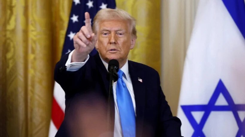 US President Donald Trump holds a joint news conference with Israeli Prime Minister Benjamin Netanyahu at the White House on 4 February 2025 (Chip Somodevilla/Getty Images/AFP)