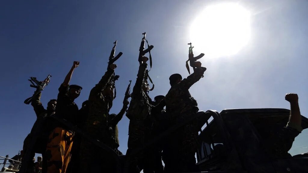 Houthi fighters gather in the Yemeni capital Sanaa in January 2017 (Mohammed Huwais/AFP)