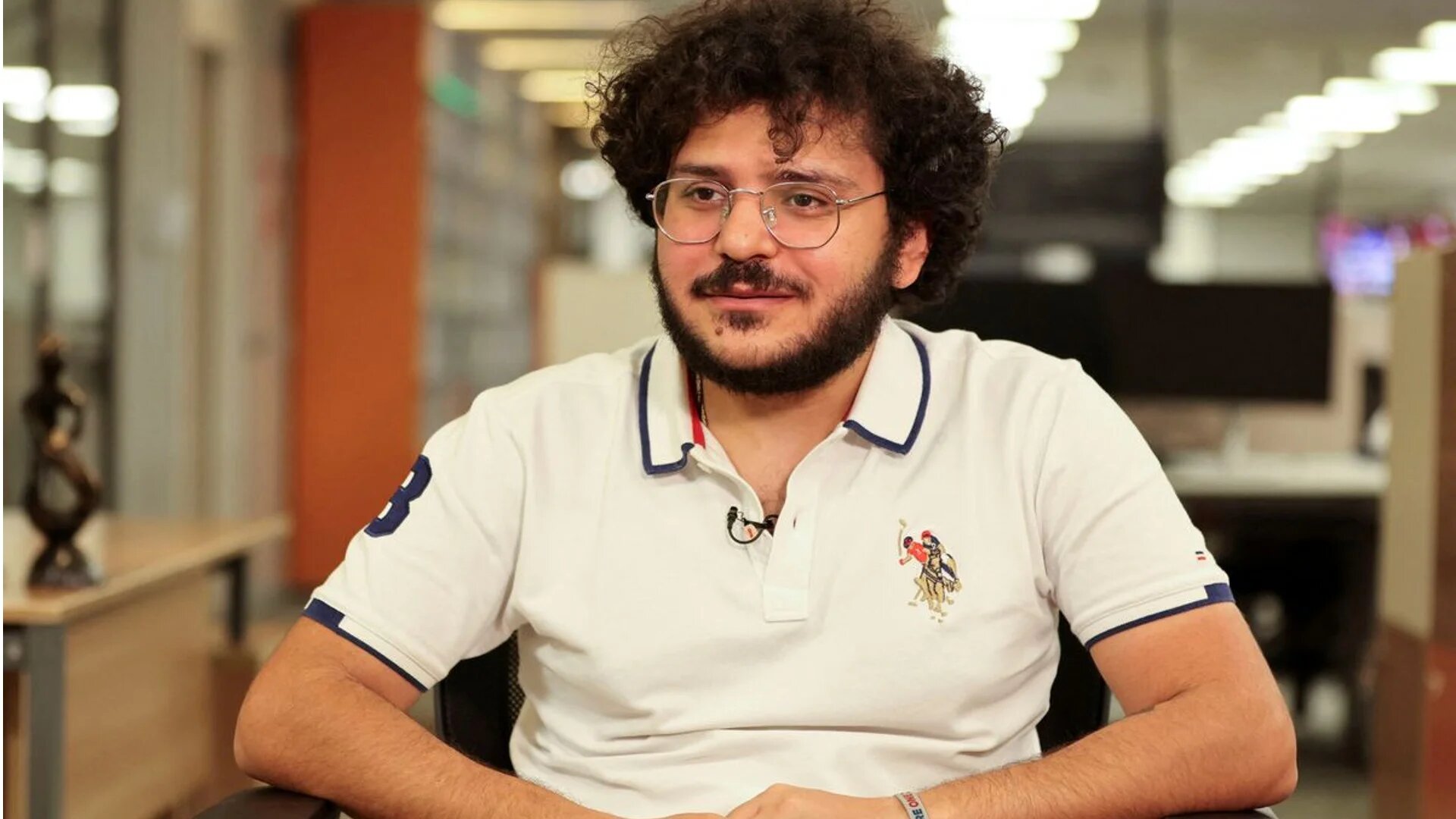 Egyptian rights researcher Patrick Zaki speaks during an interview with Reuters in Cairo in July 2023 (Reuters/Mohamed Abd El Ghany)