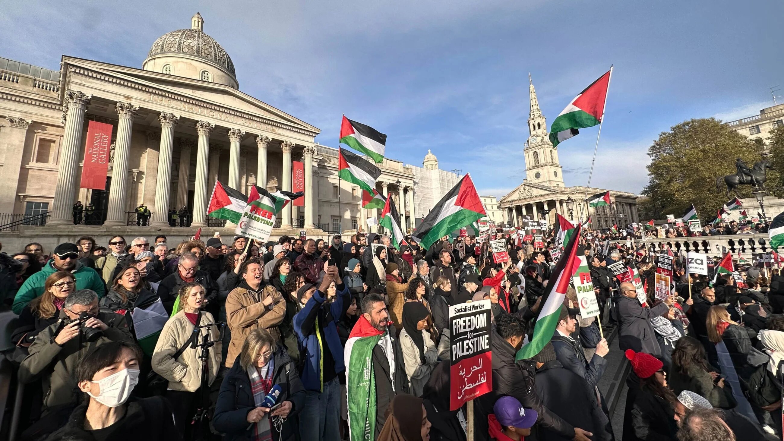 Thousands gathered in central London to demand a ceasefire in Gaza as the death toll grows (Reuters)